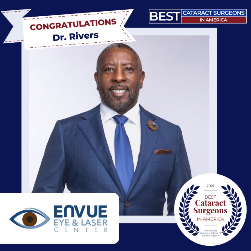 Photo ranking Dr. Rivers as one the best cataract surgeons in America. Laser cataract surgery